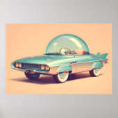 Atomic Futuristic Bubble Blaster Car  Poster (Voorkant)