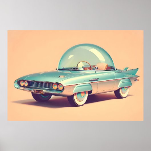 Atomic Futuristic Bubble Blaster Car Poster (Voorkant)