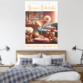 Atomic Futuristic Cherry Blossom Martini Canvas Afdruk (Insitu (Slaapkamer))