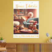 Atomic Futuristic Cherry Blossom Martini Canvas Afdruk (Insitu (Woonkamer))