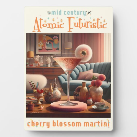 Atomic Futuristic Cherry Blossom Martini Fotoplaat (voorkant)