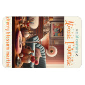 Atomic Futuristic Cherry Blossom Martini Magneet (Horizontaal)