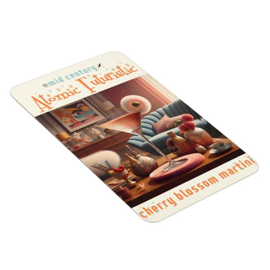 Atomic Futuristic Cherry Blossom Martini Magneet (Rechterzijde)