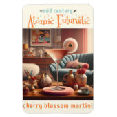 Atomic Futuristic Cherry Blossom Martini Magneet (Verticaal)