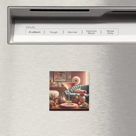 Atomic Futuristic Cherry Blossom Martini Magneet (Insitu (Vaatwasser))