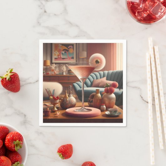 Atomic Futuristic Cherry Blossom Martini Servet (Insitu)