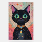 Atomic Futuristic Cosmic Black Cat Universe Acryl Bord (Voorkant)