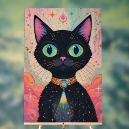 Atomic Futuristic Cosmic Black Cat Universe Acryl Bord