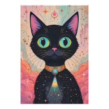 Atomic Futuristic Cosmic Black Cat Universe