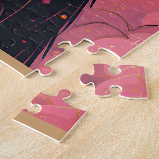 Atomic Futuristic Cosmic Black Cat Universe Legpuzzel (Zijkant)