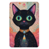 Atomic Futuristic Cosmic Black Cat Universe Magneet (Verticaal)