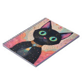Atomic Futuristic Cosmic Black Cat Universe Notitieboek (Linkerzijde)