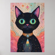 Atomic Futuristic Cosmic Black Cat Universe