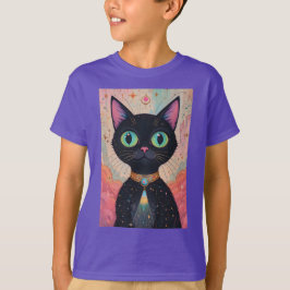 Atomic Futuristic Cosmic Black Cat Universe T-shirt