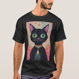 Atomic Futuristic Cosmic Black Cat Universe T-shirt