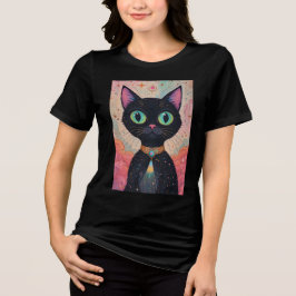 Atomic Futuristic Cosmic Black Cat Universe Tri-Blend Shirt