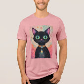 Atomic Futuristic Cosmic Black Cat Universe Tri-Blend Shirt (Voorkant)