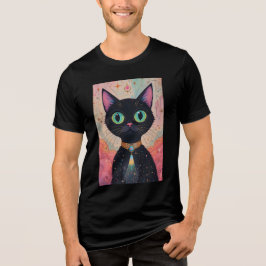 Atomic Futuristic Cosmic Black Cat Universe Tri-Blend Shirt
