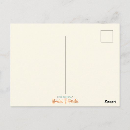 Atomic Futuristic Cosmic Storm Martini Briefkaart (Achterkant)
