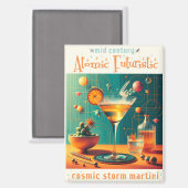 Atomic Futuristic Cosmic Storm Martini Magneet (Voorkant / Achterkant)