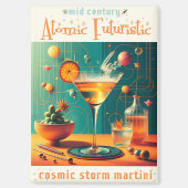 Atomic Futuristic Cosmic Storm Martini Magneet (Voorkant)