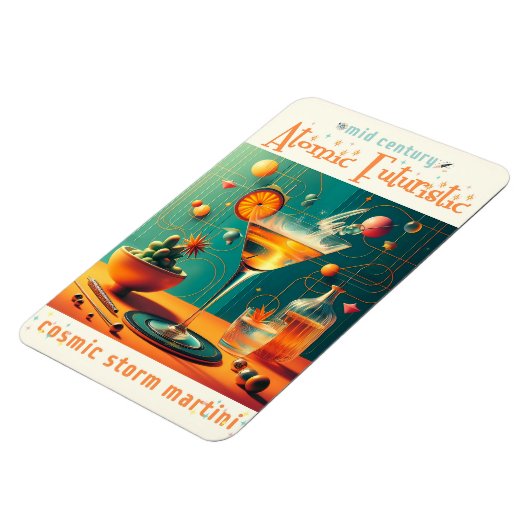 Atomic Futuristic Cosmic Storm Martini Magneet (Linkerzijde)