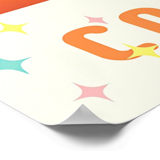 Atomic Futuristic Cosmic Storm Martini Poster (Hoek)