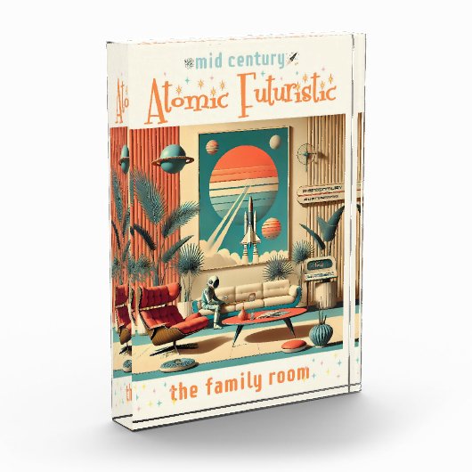 Atomic Futuristic Florida Space Age Familiekamer Fotoblokken (Links)