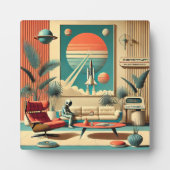 Atomic Futuristic Florida Space Age Familiekamer Fotoplaat (Voorkant)
