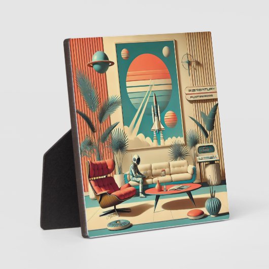 Atomic Futuristic Florida Space Age Familiekamer Fotoplaat (Voorkant)