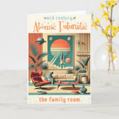 Atomic Futuristic Florida Space Age Familiekamer Kaart (Gele Bloem)