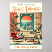 Atomic Futuristic Florida Space Age Familiekamer Poster (Voorkant)