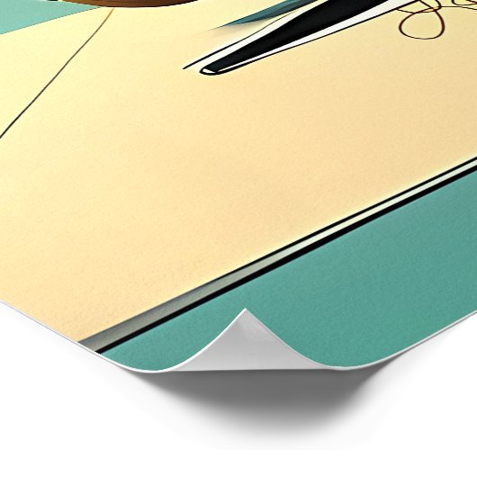 Atomic Futuristic Florida Space Age Familiekamer Poster (Hoek)