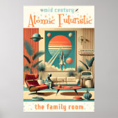 Atomic Futuristic Florida Space Age Familiekamer Poster (Voorkant)