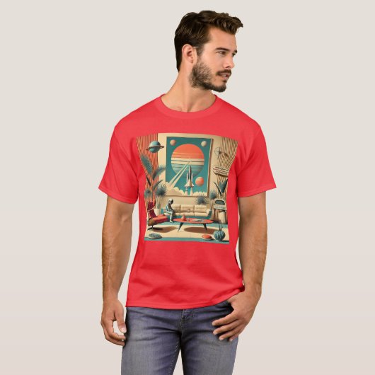 Atomic Futuristic Florida Space Age Familiekamer T-shirt (Voorkant volledig)