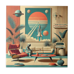 Atomic Futuristic Florida Space Age Familiekamer Tegeltje