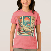 Atomic Futuristic Florida Space Age Familiekamer Tri-Blend Shirt (Voorkant)