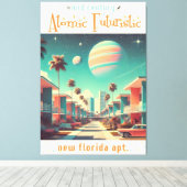 Atomic Futuristic New Florida Apartments Canvas Afdruk (Insitu (Houten vloer))
