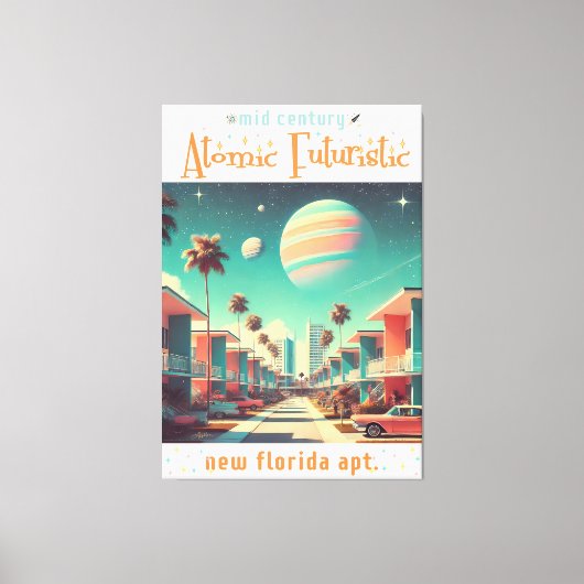 Atomic Futuristic New Florida Apartments Canvas Afdruk (Voorkant)
