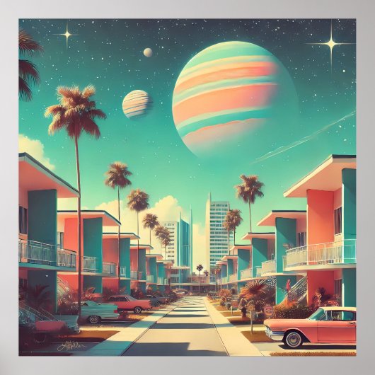 Atomic Futuristic New Florida Apartments Poster (Voorkant)