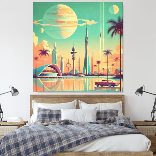 Atomic Futuristic New Florida Canvas Afdruk (Insitu (Slaapkamer))