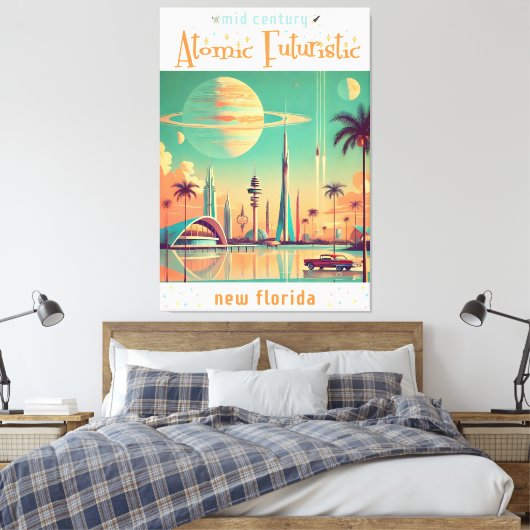 Atomic Futuristic New Florida Canvas Afdruk (Insitu (Slaapkamer))