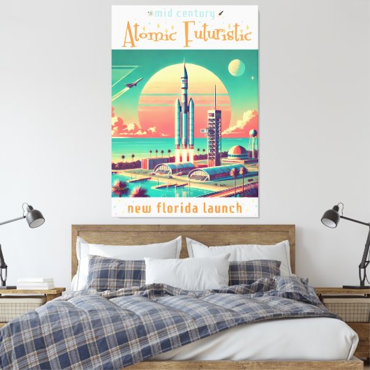 Atomic Futuristic New Florida Launch Site Canvas Afdruk (Insitu (Slaapkamer))