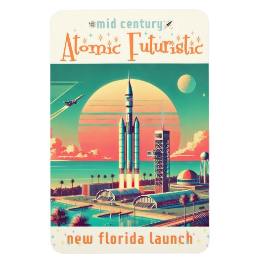 Atomic Futuristic New Florida Launch Site Magneet (Verticaal)