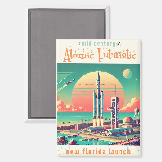 Atomic Futuristic New Florida Launch Site Magneet (Voorkant / Achterkant)