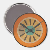 Atomic Futuristic Orange Slice Clock Image Magneet (Voorkant / Achterkant)