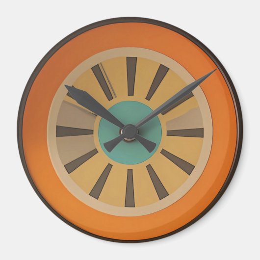 Atomic Futuristic Orange Slice Clock Image Magneet (Voorkant)