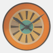 Atomic Futuristic Orange Slice Clock Image Ronde Sticker (Voorkant)