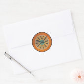 Atomic Futuristic Orange Slice Clock Image Ronde Sticker (Envelop)