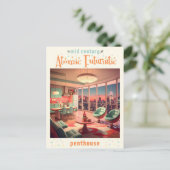 Atomic Futuristic Penthouse Apartment Briefkaart (Staand voorkant)